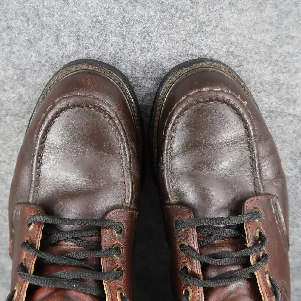 Work America Shoes Mens 9 Derby Oxford Leather Moc Toe Brown Made in USA Classic